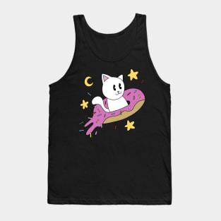 Cat Donut Spaceship Tank Top